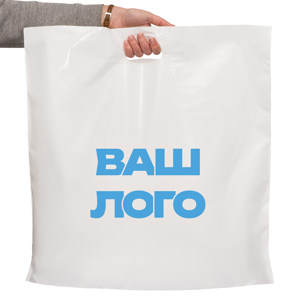 Пакет с логотипом банан 60х60 см белый, мкм: 60, 1+0, LDPE A6