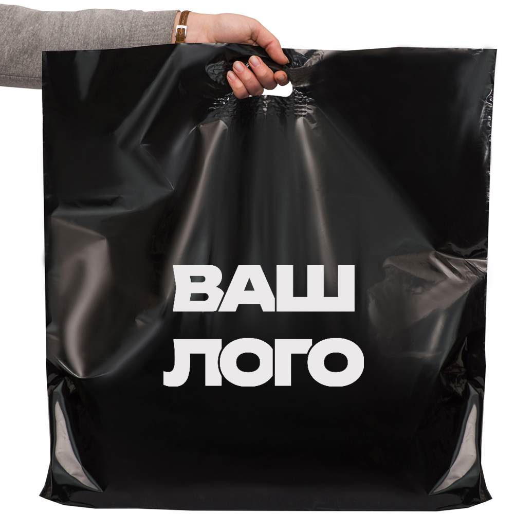 Пакет с логотипом банан 60х60 см черный, мкм: 60, 1+0, LDPE A6